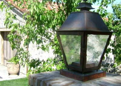 natural gas lantern on column