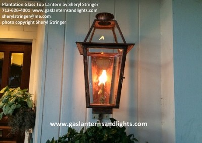 Gas Lantern with Glass Top
